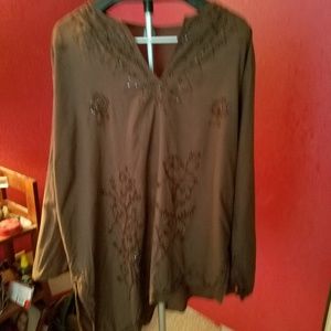 Beautiful Beaded 100% Cotton Asymmetrical top 2x